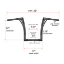 2000 - 2006 Harley Softail Night Train/Heritage Classic Gloss Black 12" Ape Monkey Bar Handlebar with Non - ABS Cable Kit - Mofun - 90101002+90109218