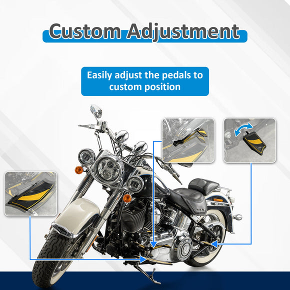 2000 - 2017 Harley Softail FL Models Motorcycle Brake Shifter Levers Diamond Armor Floorboards Kit - Mofun - 90409006