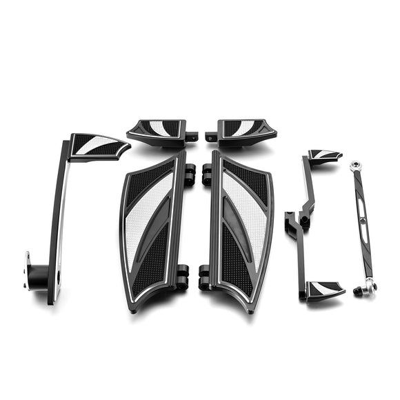2000 - 2017 Harley Softail FL Models Motorcycle Brake Shifter Levers Diamond Armor Floorboards Kit - Mofun - 90409006