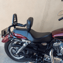 2004 - 2022 Harley Sportster XL 883 1200 Gloss Black Foldable Multi - Purpose Adjustable Backrest Sissy Bar - Mofun - 90302169