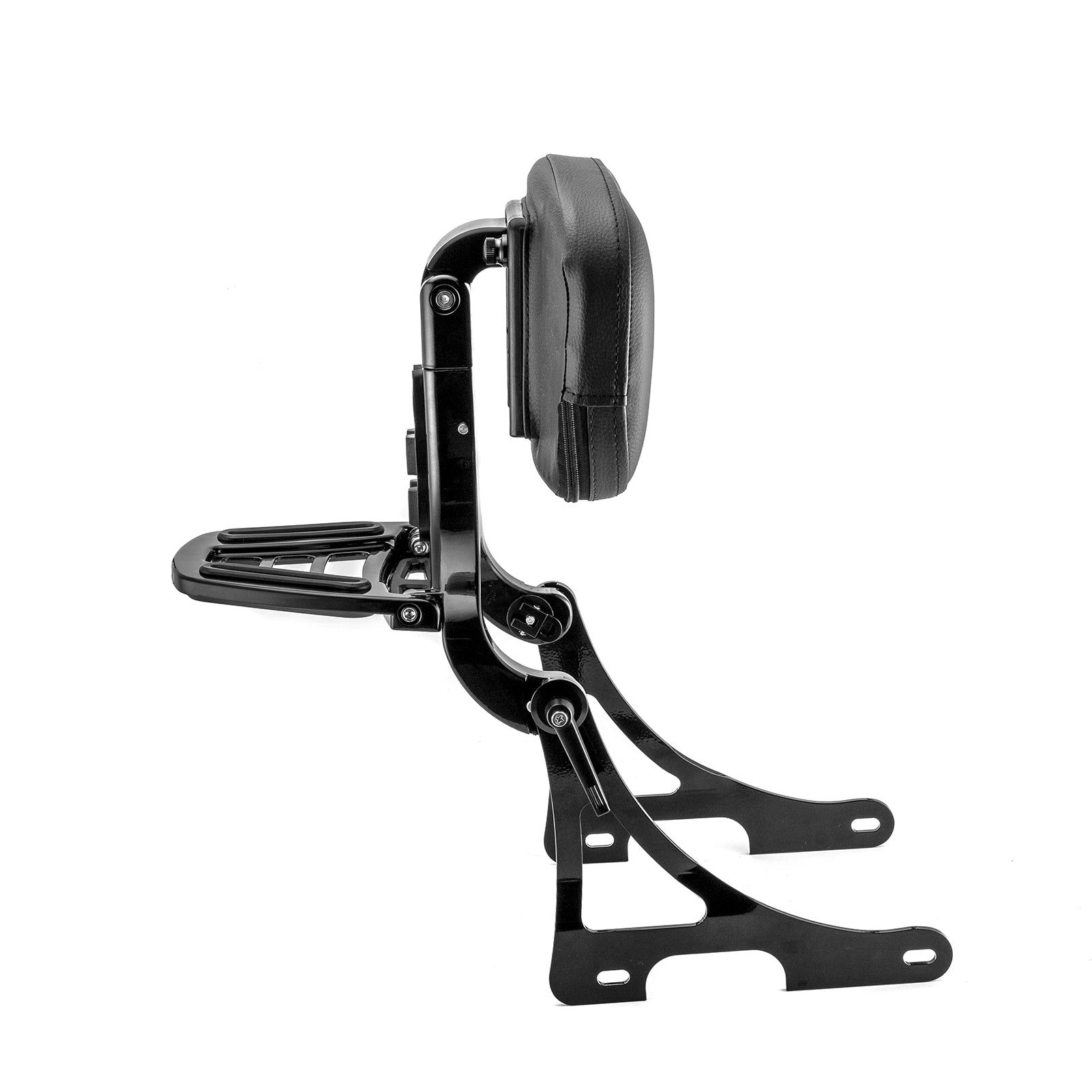 2004 - 2022 Harley Sportster XL 883 1200 Gloss Black Foldable Multi - Purpose Adjustable Backrest Sissy Bar - Mofun - 90302169