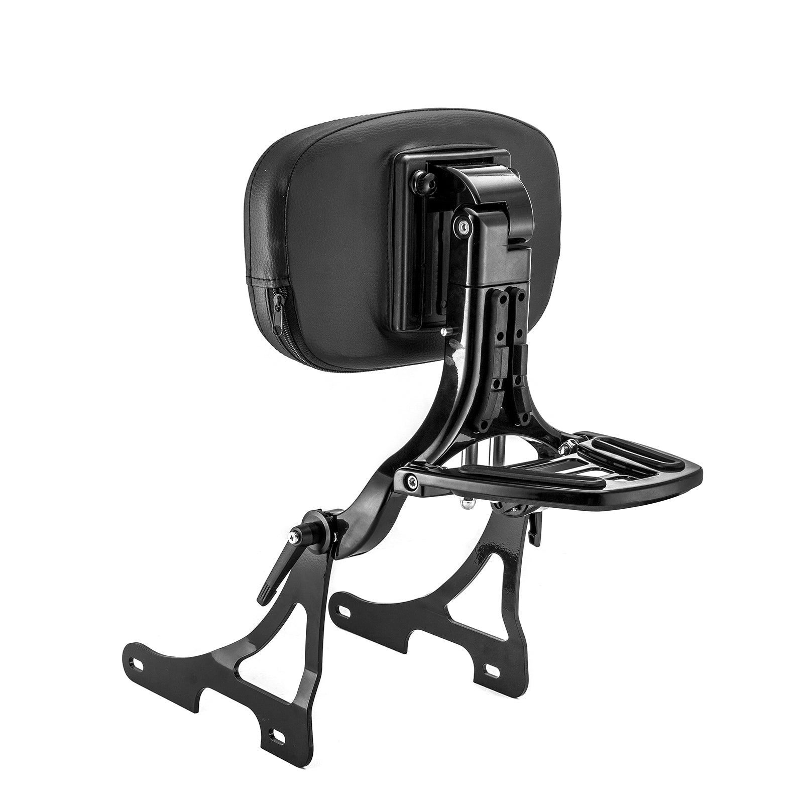 2004 - 2022 Harley Sportster XL 883 1200 Gloss Black Foldable Multi - Purpose Adjustable Backrest Sissy Bar - Mofun - 90302169