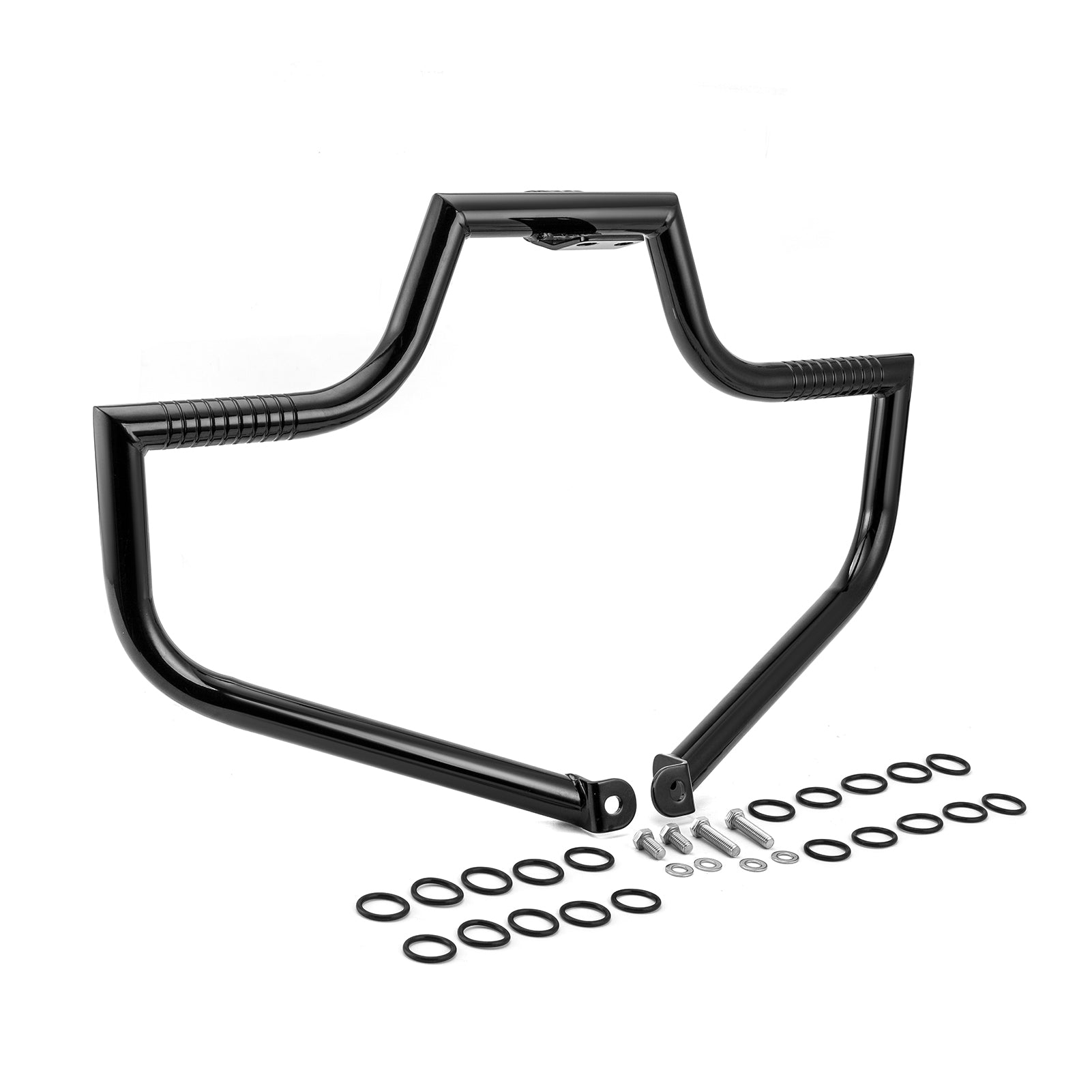 2004 - 2022 Harley Sportster XL 883 1200 Gloss Black Front Highway Bar, Mustache Engine Guard Crash Bar - Mofun - 90201093