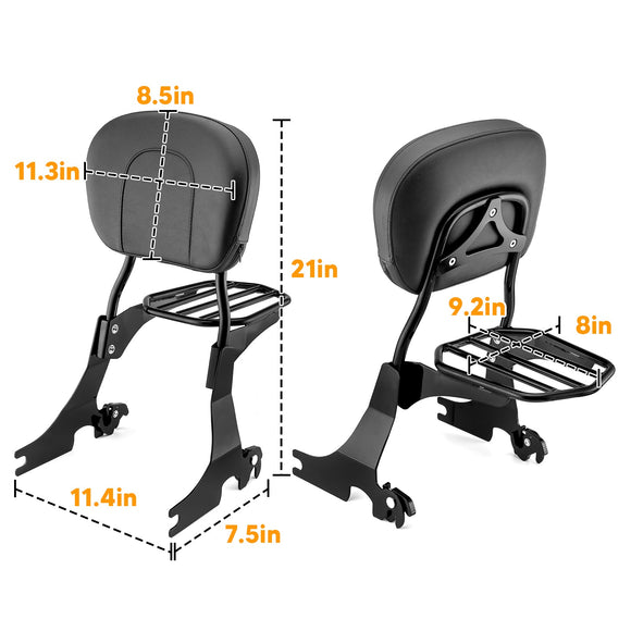 2004 - 2023 Harley Sportster XL 883 1200 Passenger Backrest Sissy bar & Luggage Rack Kit - Mofun - 90302066