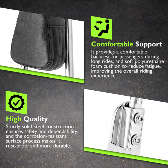 2006 - 2009 & 2014 - 2017 Dyna Low Rider FXDL Chrome 26" Passenger Sissy Bar Backrest - Mofun - 90302136