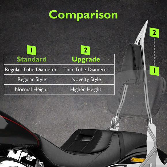 2006 - 2009 & 2014 - 2017 Dyna Low Rider FXDL Chrome 26" Passenger Sissy Bar Backrest - Mofun - 90302136