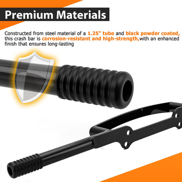 2006 - 2017 Harley Davidson Dyna Gloss Black Rear SaddleBag Guards Crash Bars - Mofun - 90202028