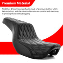 2006 - 2017 Harley Dyna FXD, FXDWG & 2012 - 2016 Dyna FLD Double Stitching One Piece Two - up Driver & Passenger Seat - Mofun - 90304005