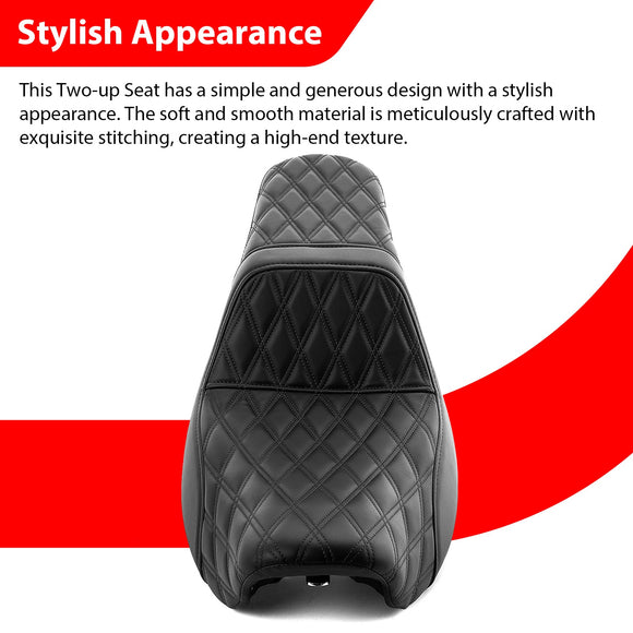 2006 - 2017 Harley Dyna FXD, FXDWG & 2012 - 2016 Dyna FLD Double Stitching One Piece Two - up Driver & Passenger Seat - Mofun - 90304005