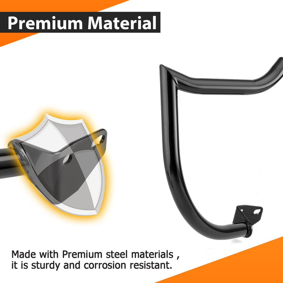 2006 - 2017 Harley Dyna Low Rider/Street Bob/Wide Glide Black Highway Bar Front Engine Guard Crash Bar, Flat - Sharp Angle - Mofun - 90201066