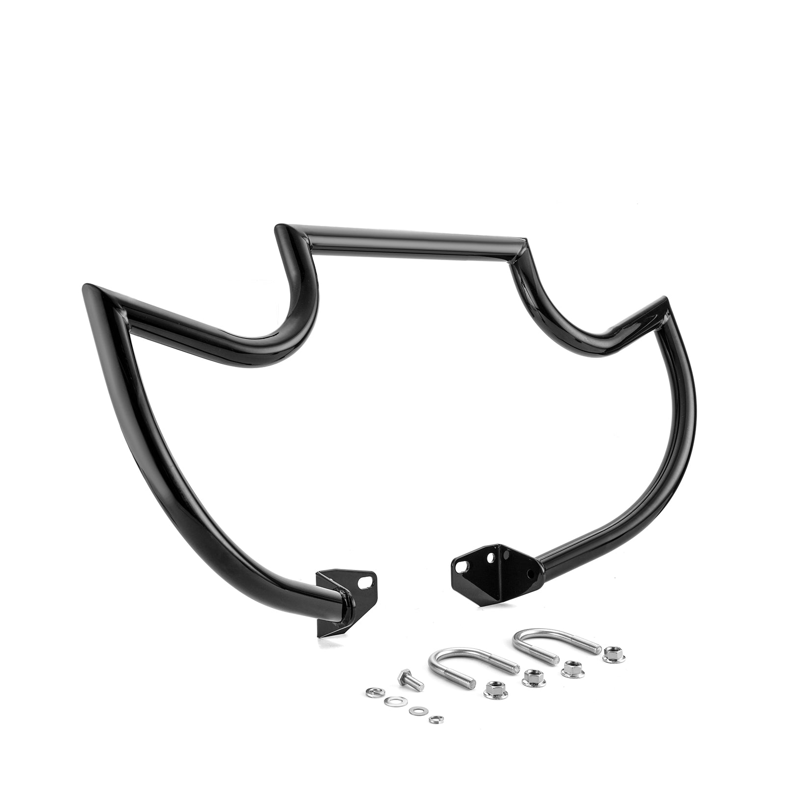 2006 - 2017 Harley Dyna Low Rider/Street Bob/Wide Glide Black Highway Bar Front Engine Guard Crash Bar, Sharp Angle - Mofun - 90201068