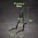 2006 - 2025 Kawasaki Vulcan 900 Gloss Black 27.6" Height Sharp Angle Passenger Backrest Sissy Bar with Luggage Rack - Mofun - 90302185