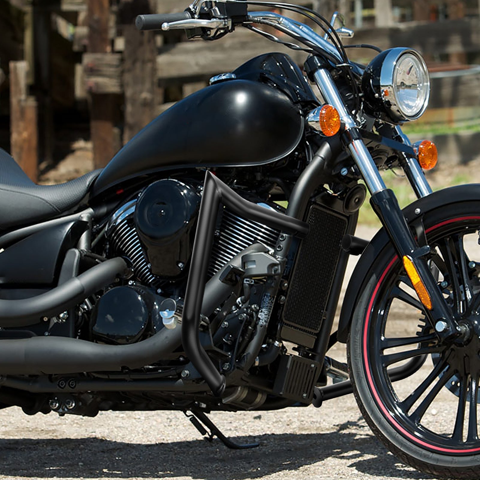 2006 - 2025 Kawasaki Vulcan VN900 Classic/LT Sharp Angle Front Highway Engine Guard Crash Bar - Mofun - 90201109