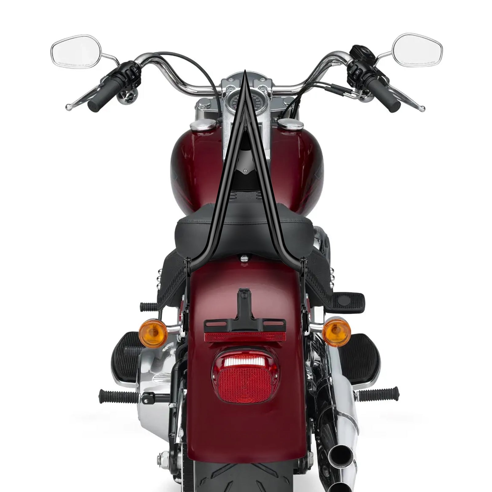 2007 - 2017 Harley Fat Boy FLSTF Softail Standard Quick Detachable Black Passenger Backrest Sissy Bar - Mofun - 90302131