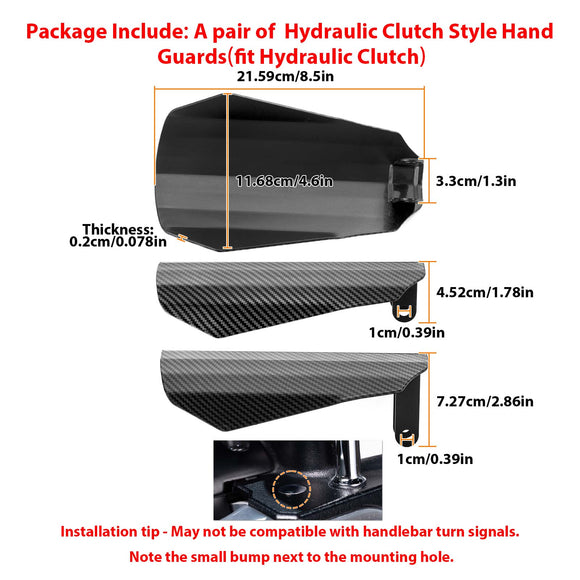 2007 - 2025 Harley Touring Softail Sportster Dyna Carbon Fiber Hydraulic Clutch Coffin Cut Hand Guards - Mofun - 90113002