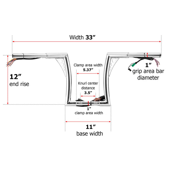2008 - 2013 Harley Road Glide Ape Hangers Handlebar | Pre - wired Plug & Play - Mofun - 90101501