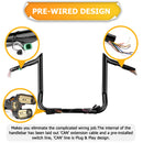2008 - 2013 Harley Street Glide/Electra Glide/Ultra Limited Black 12" PRE - WIRED Bagger Handlebar - Mofun - 90101512