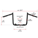 2008 - 2013 Harley Street Glide/Electra Glide/Ultra Limited Black 12" PRE - WIRED Bagger Handlebar - Mofun - 90101512