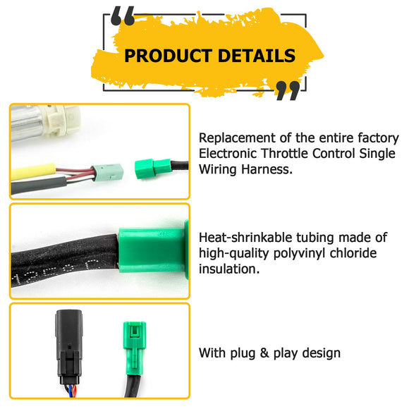 2008 - 2013 Harley Touring 28" Plug & Play Electronic Throttle Control Extension Wiring Harness - Mofun - 90107031
