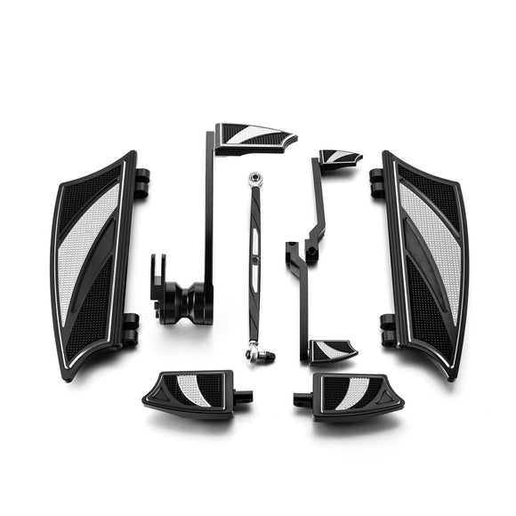 2008 - 2013 Harley Touring Models Motorcycle Brake Shifter Levers Diamond Armor Floorboards Kit - Mofun - 90409004