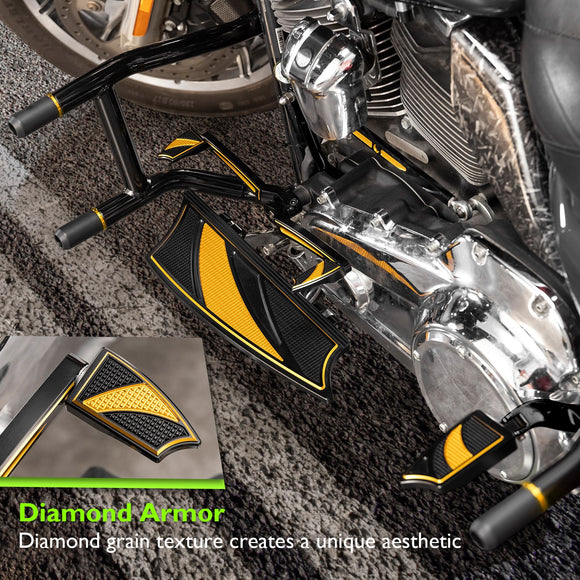 2008 - 2013 Harley Touring Models Motorcycle Brake Shifter Levers Diamond Armor Floorboards Kit - Mofun - 90409004