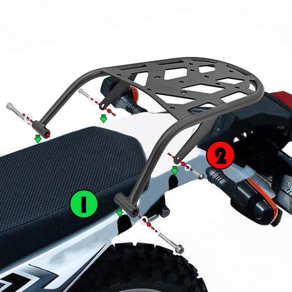 2008 - 2025 Yamaha XT250 Steel Rear Tail Top Case Mount Luggage Cargo Rack Carrier - Mofun - ZT252 - B