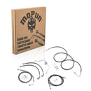 2009 - 2012 Harley Touring CVO/Ultra w/ABS Models Extended Length Clutch Line, Upper and Lower Hydraulic Front ABS Brake Line Kit (for 12" - 14" Handlebar ABS) - Mofun - 90109026