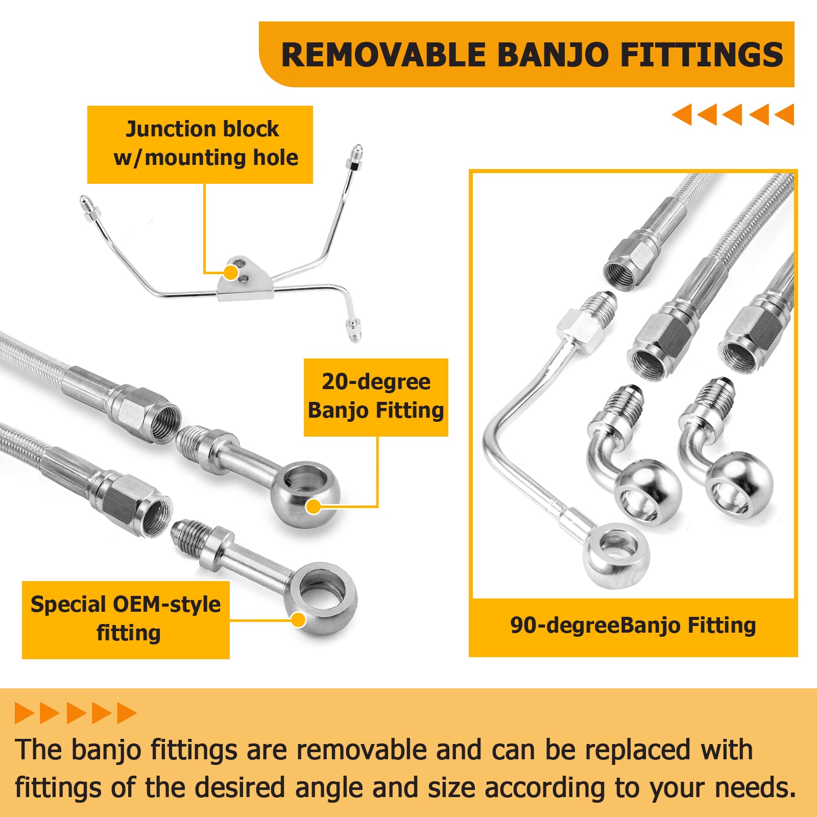 2009 - 2012 Harley Touring CVO/Ultra w/ABS Models Extended Length Clutch Line, Upper and Lower Hydraulic Front ABS Brake Line Kit (for 12" - 14" Handlebar ABS) - Mofun - 90109026
