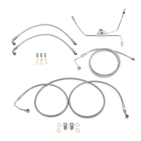 2009 - 2013 Harley Touring ABS Models Extended Upper and Lower Hydraulic ABS Front Brake Line (for 12" - 14" Handlebar ABS) - Mofun - 90109018