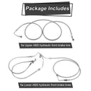 2009 - 2013 Harley Touring ABS Models Extended Upper and Lower Hydraulic ABS Front Brake Line (for 12" - 14" Handlebar ABS) - Mofun - 90109018