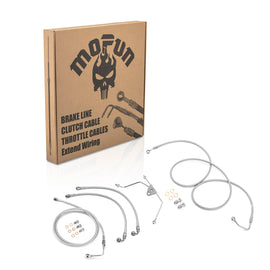 2009 - 2013 Harley Touring ABS Models Extended Upper and Lower Hydraulic ABS Front Brake Line (for 12" - 14" Handlebar ABS) - Mofun - 90109017