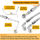 2009 - 2013 Harley Touring ABS Models Extended Upper and Lower Hydraulic ABS Front Brake Line Kit (for 16" - 18" Handlebar ABS) - Mofun - 90109020