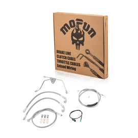 2009 - 2013 Harley Touring Non - ABS Models Electronic Throttle Control Single Wiring Harness, Extended Length Clutch Cable and Hydraulic Front Non - ABS Brake Line (for 16" - 18" Handlebar Non - ABS) - Mofun - 90109207