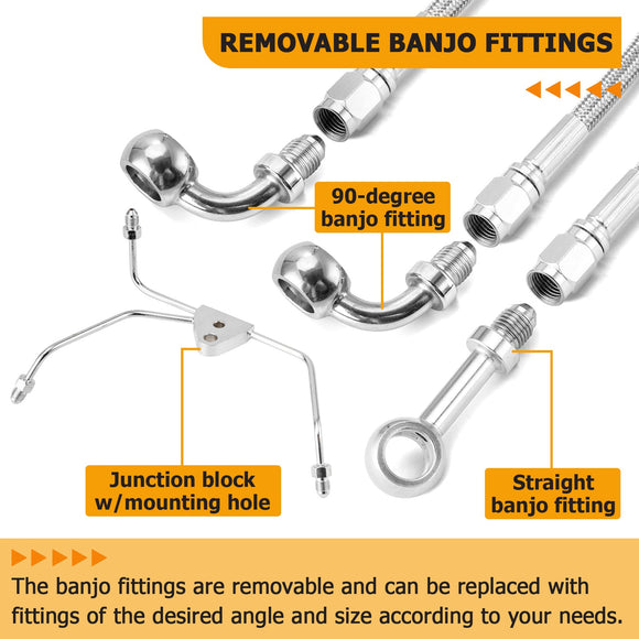 2009 - 2013 Harley Touring Non - ABS Models Electronic Throttle Control Single Wiring Harness, Extended Length Clutch Cable and Hydraulic Front Non - ABS Brake Line (for 16" - 18" Handlebar Non - ABS) - Mofun - 90109208