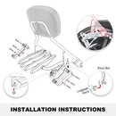 2009 - 2013 Harley Touring Road Glide Street Glide Sissy Bar & Luggage Rack & Docking Hardware Kit - Mofun - HD025 - E+HD018 - E+HD022 - E