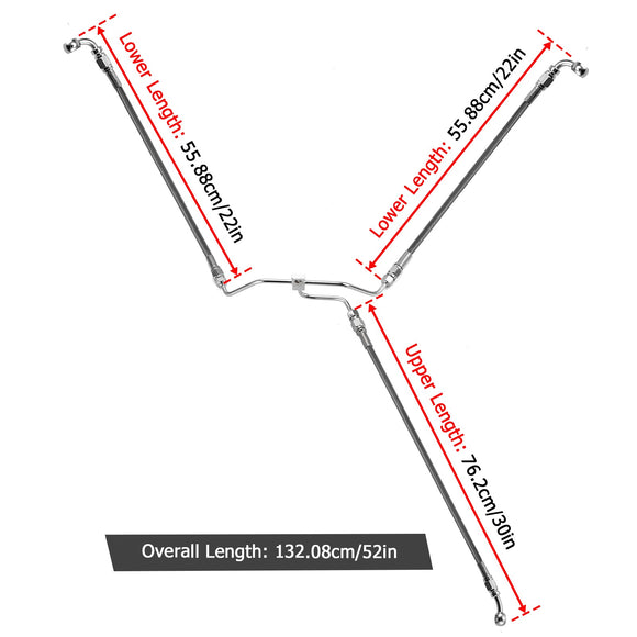 2009 - 2017 Dyna Fat Bob / Low Rider Non - ABS Models Extended Length Non - ABS Hydraulic Front Brake Line Kit (for 16" - 18" Handlebar) - Mofun - 90110284
