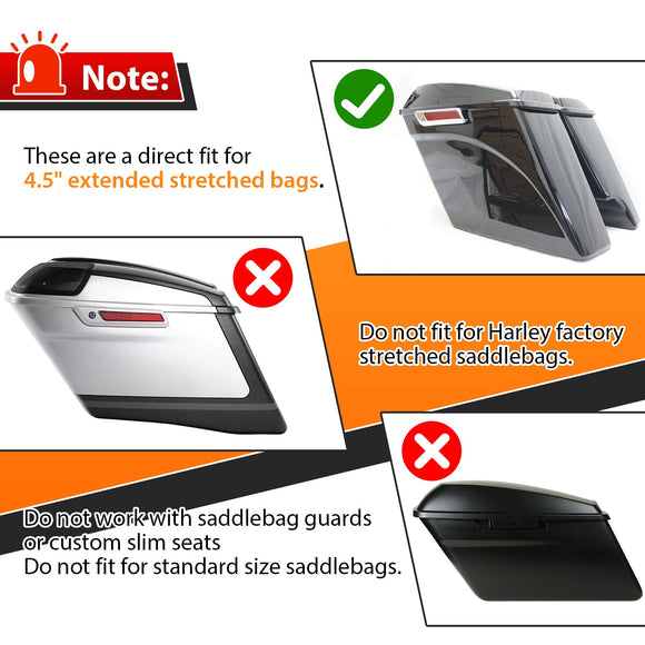 2009 - 2023 Harley Davidson Electra Glide Road King Black ABS Plastic Stretched Extended Side Panel Cover - Mofun - 90211002