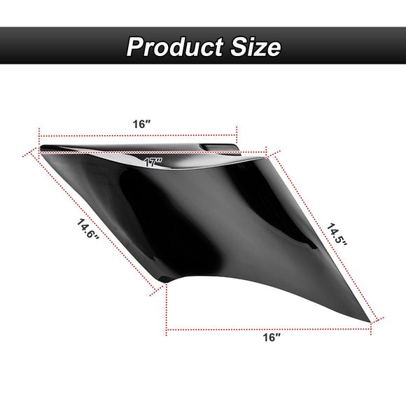 2009 - 2023 Harley Davidson Electra Glide Road King Black ABS Plastic Stretched Extended Side Panel Cover - Mofun - 90211002