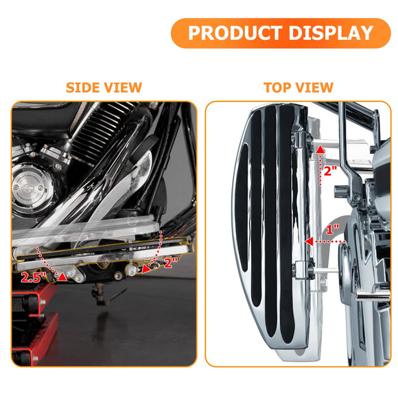 2009 - 2024 Harley Davidson FLHT FLHR FLTR FLHX Steel 2" Forward 1" Outward Driver Floorboard Relocation Brackets - Mofun - 90420021