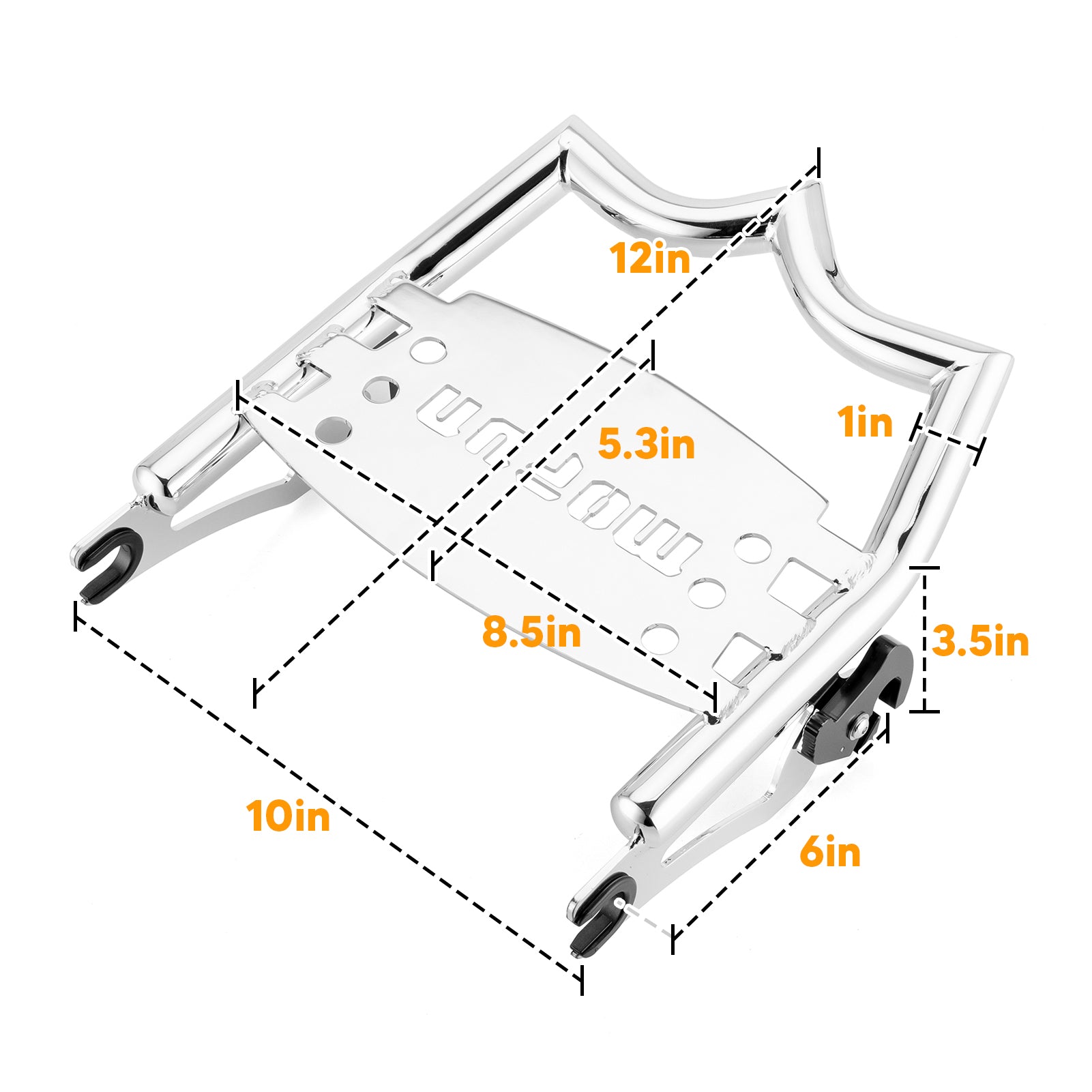 2009 - 2024 Harley Road King Road Glide Chrome Solid Steel Crown Style Luggage Rack - Mofun - 90205092