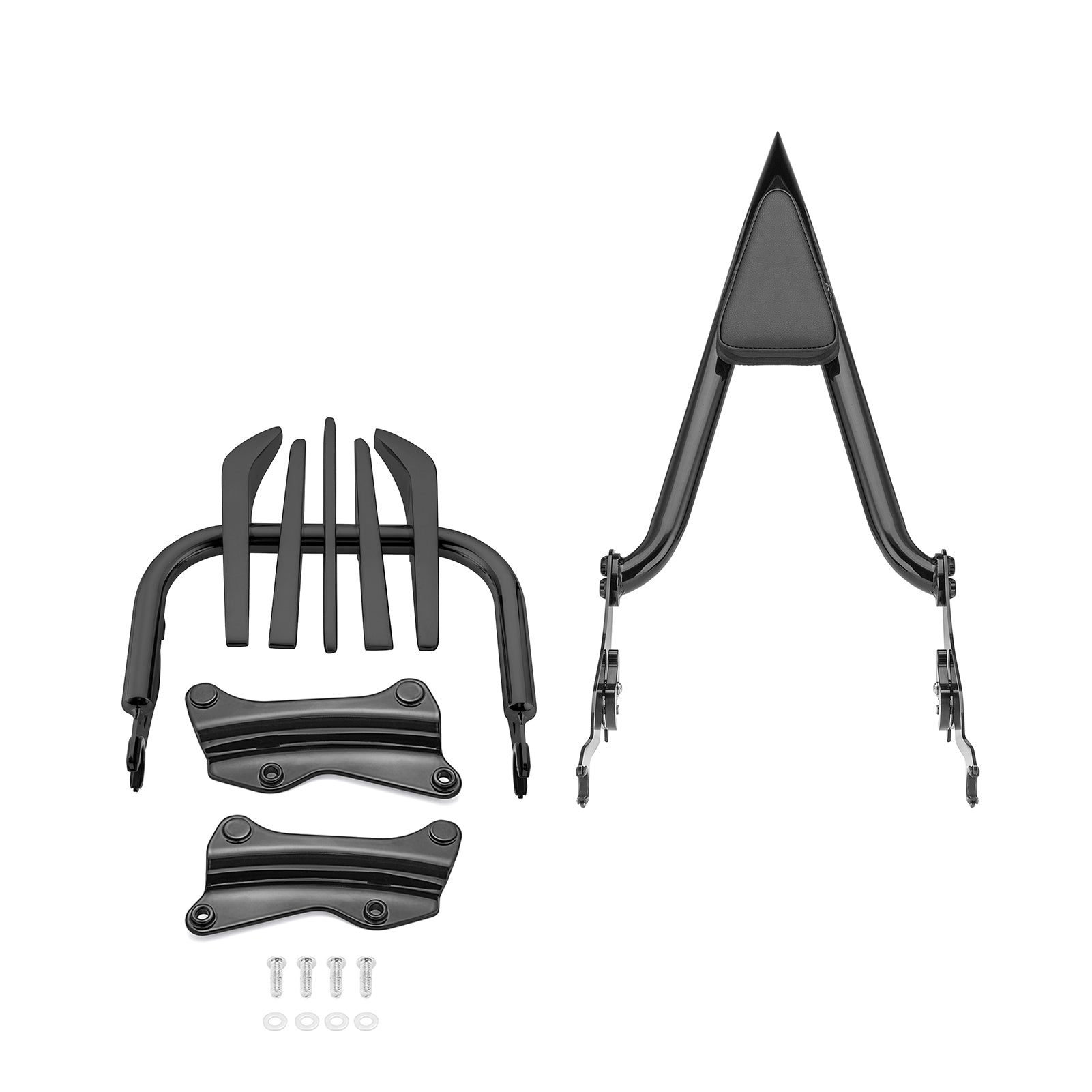 2009 - 2024 Harley Touring FLHX FLHT FLHR FLTR Passenger Backrest Sissy Bar&Luggage Rack&Docking Hardware Kit - Mofun - 90303004+90302098+90205091