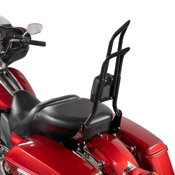 2009 - 2024 Harley Touring Road King FLHR Street Glide FLHX Gloss Black Dual Sharp - Angle 28" Passenger Backrest Sissy Bar - Mofun - 90302106