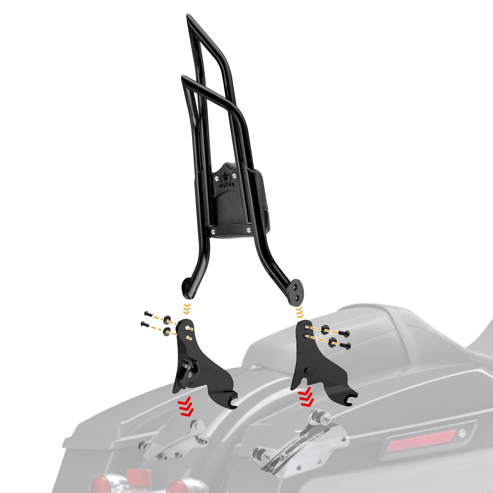 2009 - 2024 Harley Touring Road King FLHR Street Glide FLHX Gloss Black Dual Sharp - Angle 28