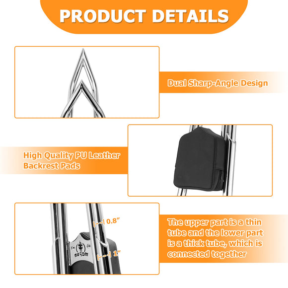 2009 - 2024 Harley Touring Road King Street Glide Dual Sharp - Angle Passenger Backrest Sissy Bar - Mofun - 90302105