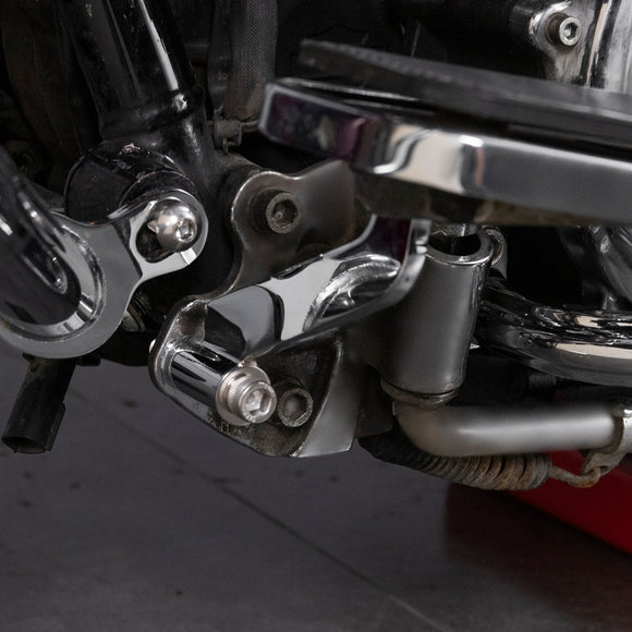 2009 - 2025 Harley Touring Models Chrome Steel Driver Floorboard Footboard Mount Bracket Kit - Mofun - 90404005