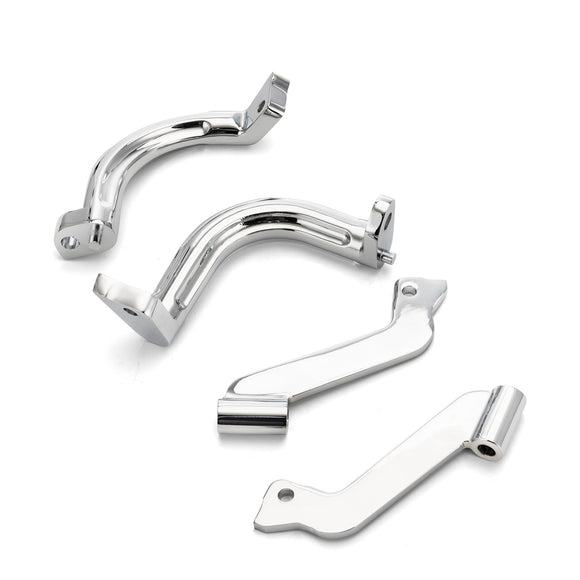 2009 - 2025 Harley Touring Models Chrome Steel Driver Floorboard Footboard Mount Bracket Kit - Mofun - 90404005