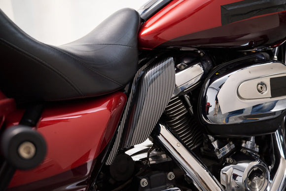 2009 - 2025 Harley Touring & Trike Models Carbon Fiber Pattern Mid Frame Air Deflectors - Mofun - 90211007