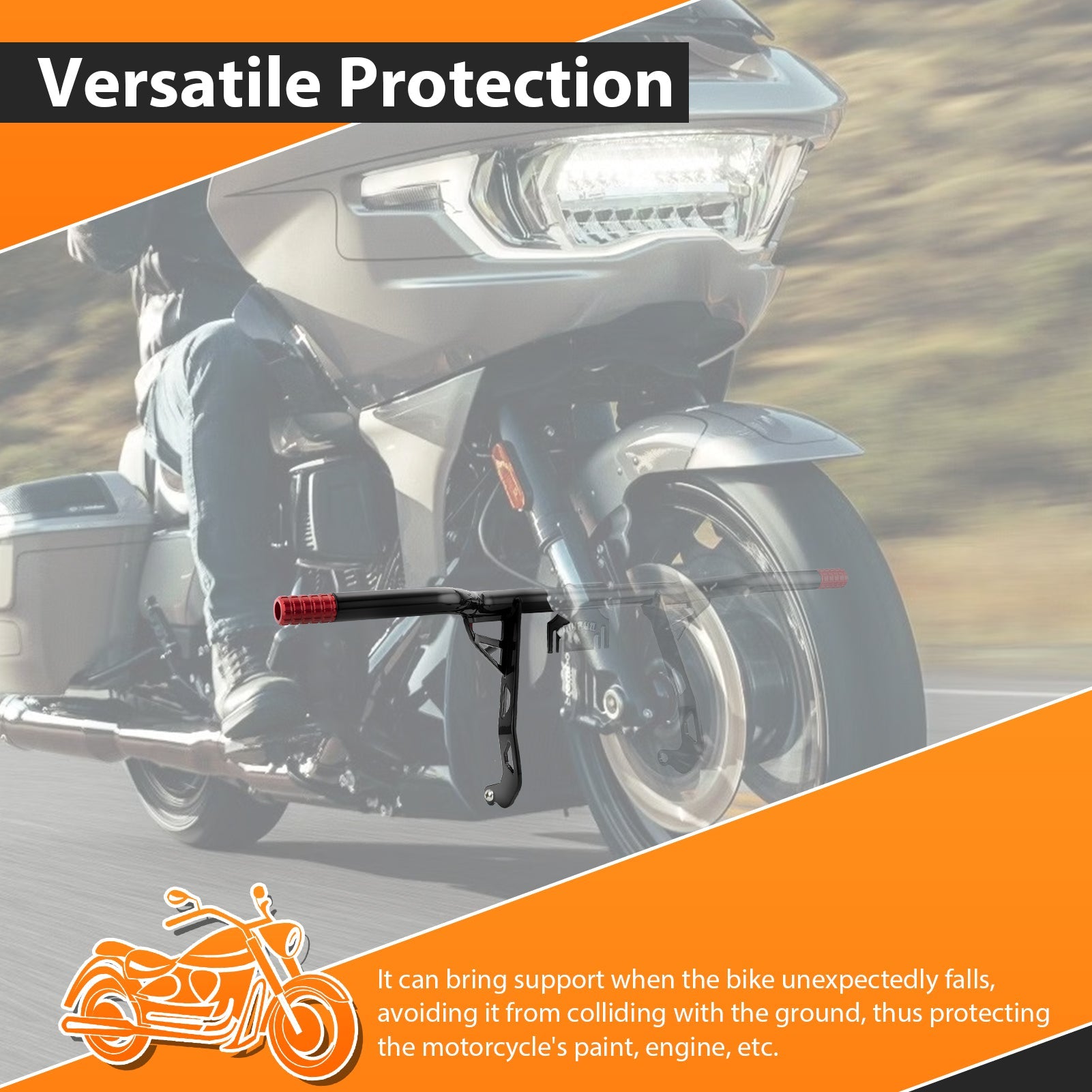 2009 - 2025 Harley Touring without Lower Fairing Medium Front Highway Engine Guard Crash Bar - Mofun - 90201099