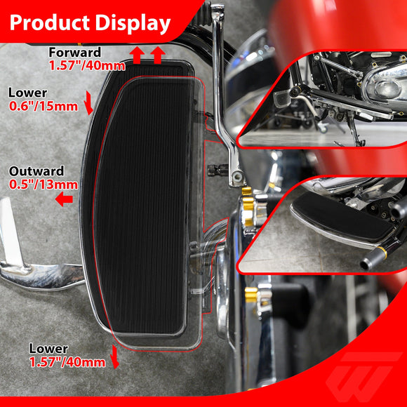 2009 - 2026 Harley Touring FLHT, FLHR, FLTR, FLHX Steel Adjustable Front Driver Floorboard Support Bracket Kit - Mofun - 90404008