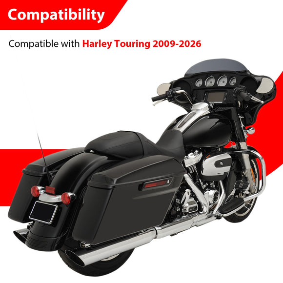 2009 - 2026 Harley Touring Models Gloss Black 19.5" Passenger Sissy Bar Backrest - Mofun - 90302204